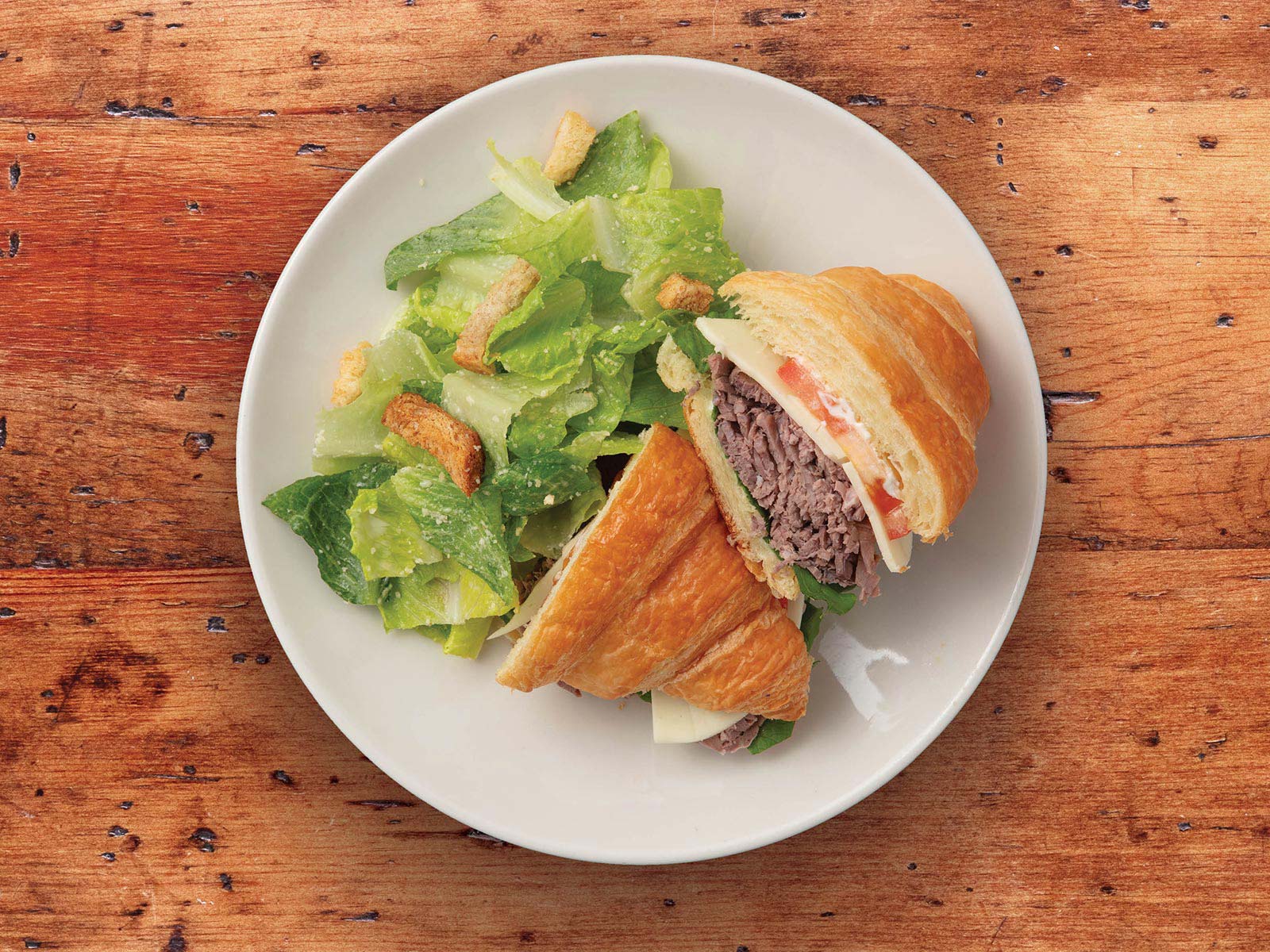 Roast Beef & Cheese Croissant (Whole Sandwich, 1 Side)